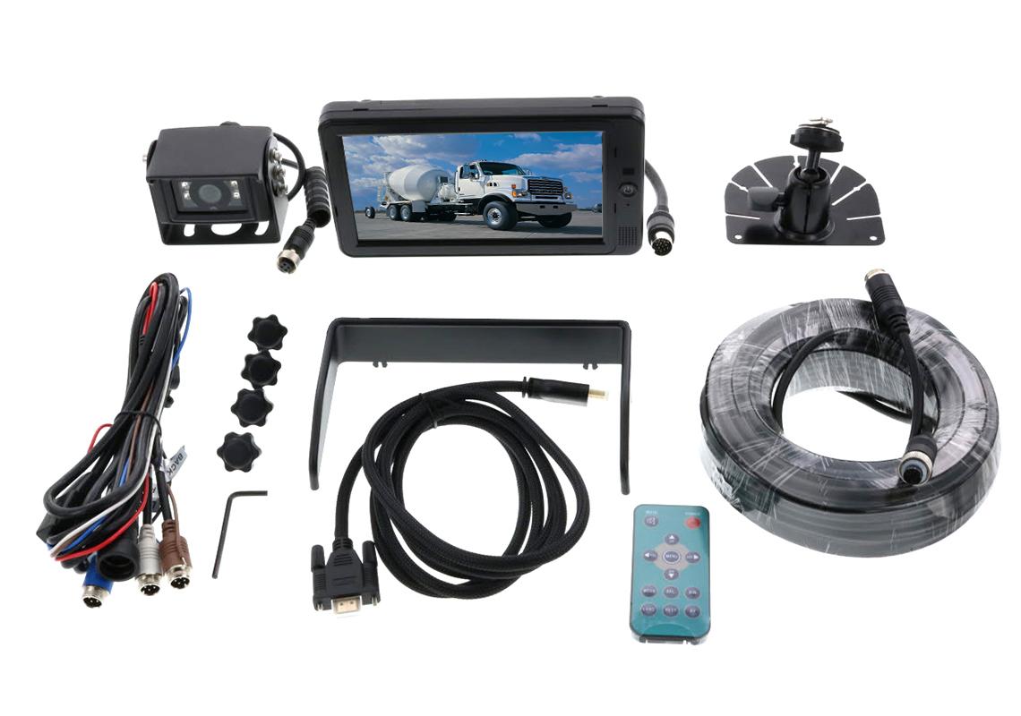 Kit completo cablato HD 1080P con mono schermo 7'' e telecamera in alluminio nero